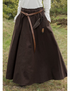 Jupe médiévale longue marron foncé