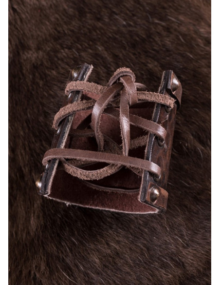 Bracelet Viking Double Dragon en Cuir