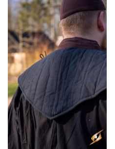 Gorgerin médiéval rembourré, brun noir 2