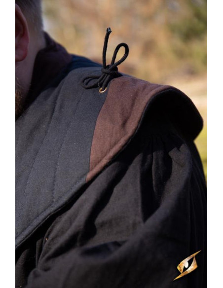 Gorgerin médiéval rembourré, brun noir