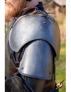 Épaulettes de guerrier médiéval, finition noire 2