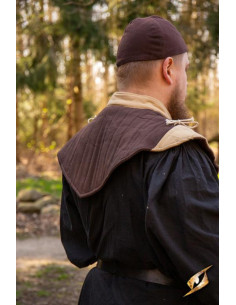 Gorgerin médiéval rembourré, marron-marron clair 2