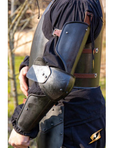 Protège-bras médiévaux, finition noire