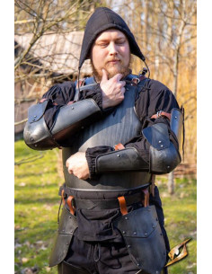 Protège-bras médiévaux, finition noire 2