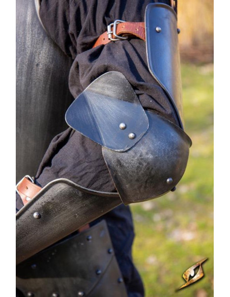 Protège-bras médiévaux, finition noire