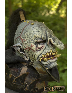 Masque Troll Gris avec cheveux, Latex 2