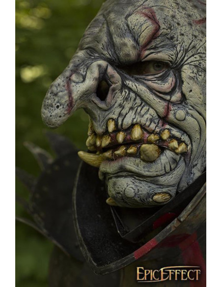 Masque Troll Gris avec cheveux, Latex