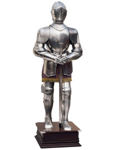 Armure naturelle argentée avec épée dans ses mains 2