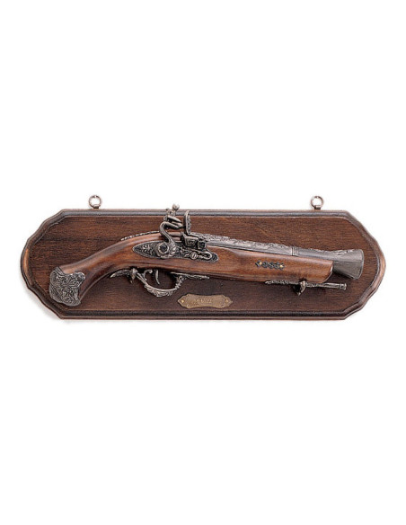 Panoplie en bois avec pistolet tromblon