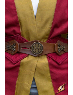 Ceinture de samouraï japonais Beruto, rouge et marron