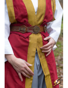 Ceinture de samouraï japonais Beruto, rouge et marron 2