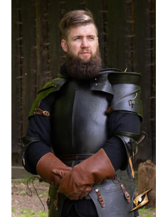 Épaulettes médiévales milanaises, acier foncé