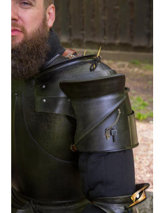 Épaulettes médiévales milanaises, acier foncé 2