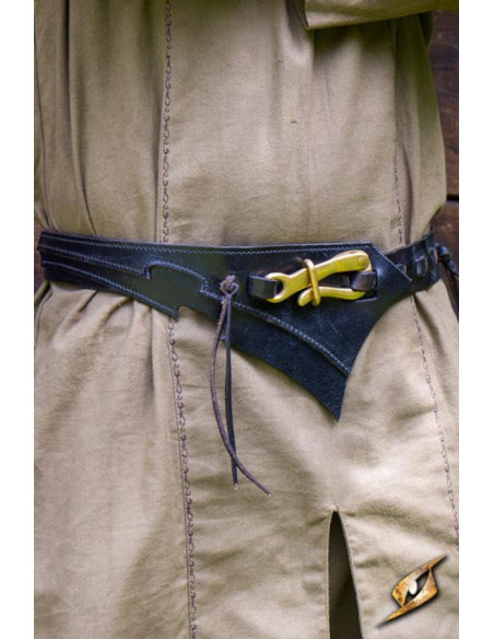Ceinture en cuir Elfes Noirs, noire