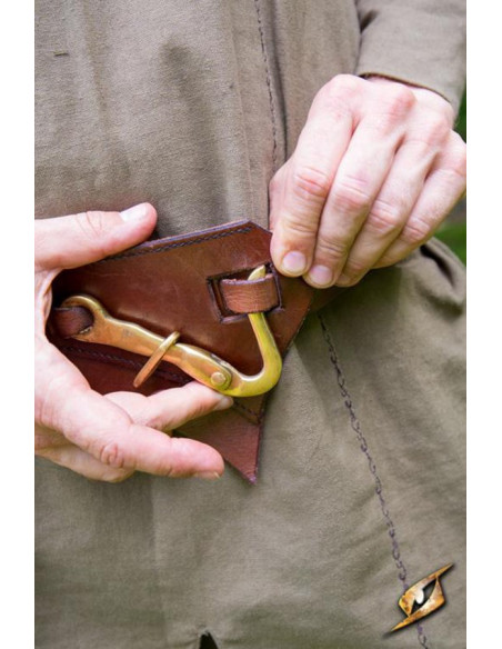 Ceinture en cuir d'elfe noir, marron