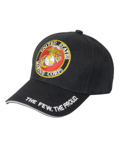 Casquette de baseball noire US Marines Corps