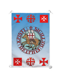 Bannière Médiévale Chevaliers et Croix des Templiers...