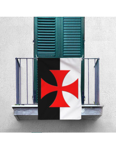 Bannière Paté Croix Templière Bicolore (70x100 cms.) 2