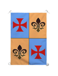 Bannière Médiévale Croix templière écartelée (70x100 cms.)