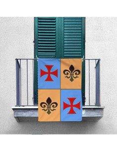 Bannière Médiévale Croix templière écartelée (70x100 cms.) 2