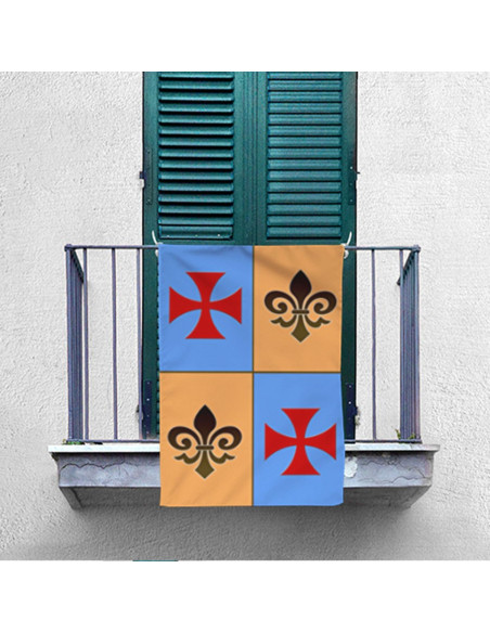 Bannière Médiévale Croix templière...