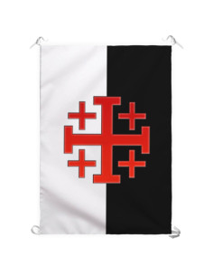 Bannière avec Croix Ordre du Saint-Sépulcre de Jérusalem (70x100 cms.)
