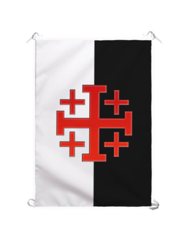 Bannière avec Croix Saint-Sépulcre Ordre de Jérusalem (70x100 cms.)