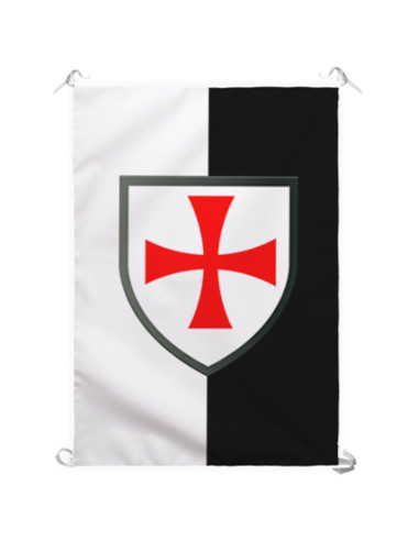 Bannière Bicolore avec Croix Paté Templiers (70x100 cms.)
 Matériel-Polyester