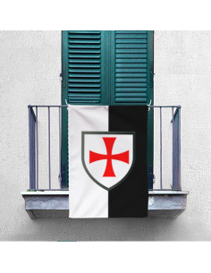 Bannière Bicolore avec Croix Paté Templiers (70x100 cms.) 2