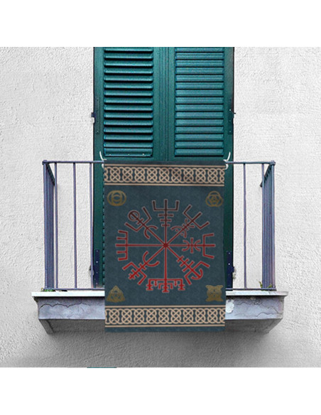 Bannière de symbole Vegvisir Viking...