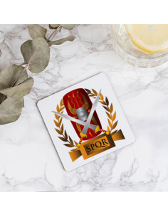 Sous-verre en bois Légions romaines SPQR, 9 cm. 2