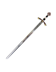 Épée templière décorée en argent 2