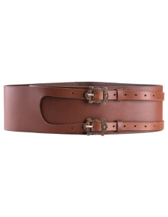 Ceinture en cuir de pirate avec deux boucles 2
