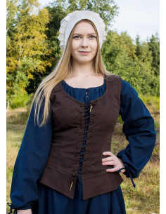 Corsage médiéval modèle Tilda, marron