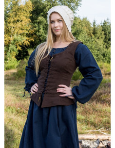 Corsage médiéval modèle Tilda, marron 2