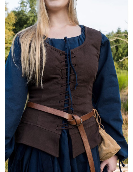 Corsage médiéval modèle Tilda, marron