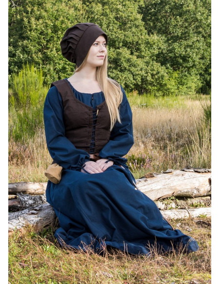 Corsage médiéval modèle Tilda, marron