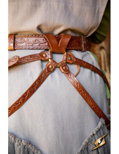 Elven Fantastic Belt en cuir marron