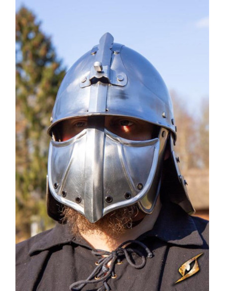 Casque japonais CQ, acier poli