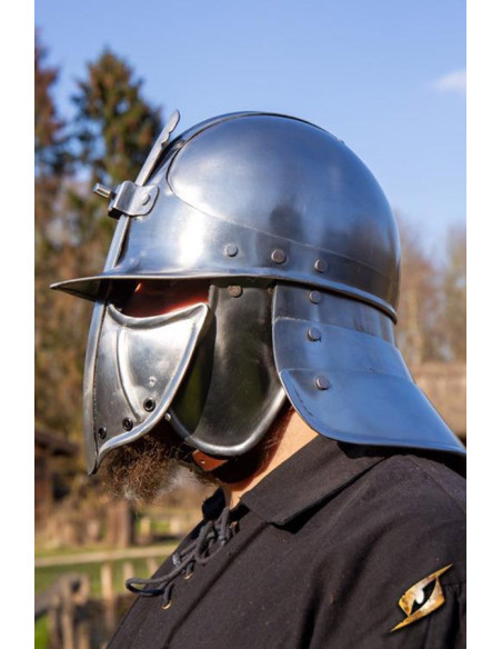 Casque japonais CQ, acier poli