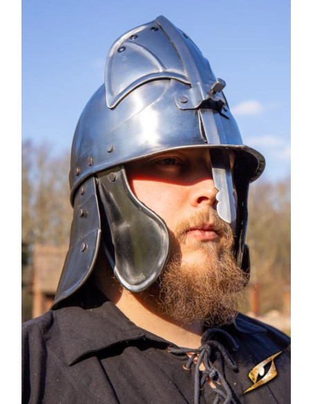 Casque japonais CQ, acier poli