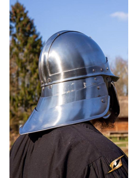 Casque japonais CQ, acier poli