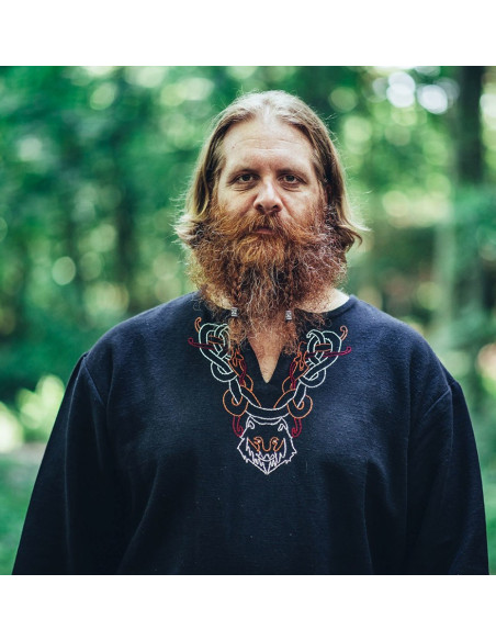 Tunique viking avec broderie Freki,...