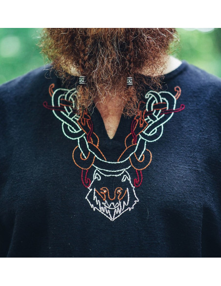 Tunique viking avec broderie Freki,...