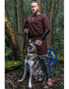 Tunique viking avec broderie Erwin, marron foncé