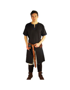 Tunique viking manche courte Richard, marron et noir