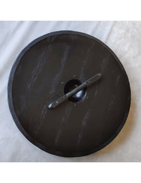 Bouclier de combat viking, rouge-bleu