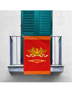 Bannière Légion Romaine SPQR, fond rouge (70x100 cms.) 2