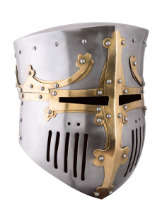 Casque croisé avec garnitures en laiton, XIIe-XIIIe siècles