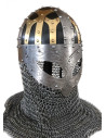 Casque viking à lunettes avec cotte de mailles